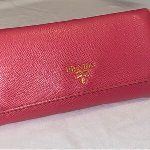 Prada Milani Saffiano Metal Peonia Wallet
